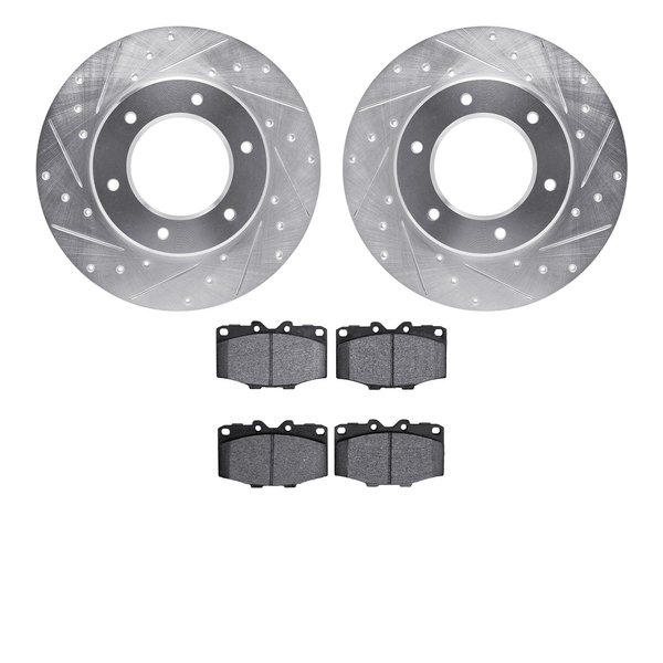 Dynamic Friction Co 7502-76097, Rotors-Drilled and Slotted-Silver with 5000 Advanced Brake Pads, Zinc Coated 7502-76097